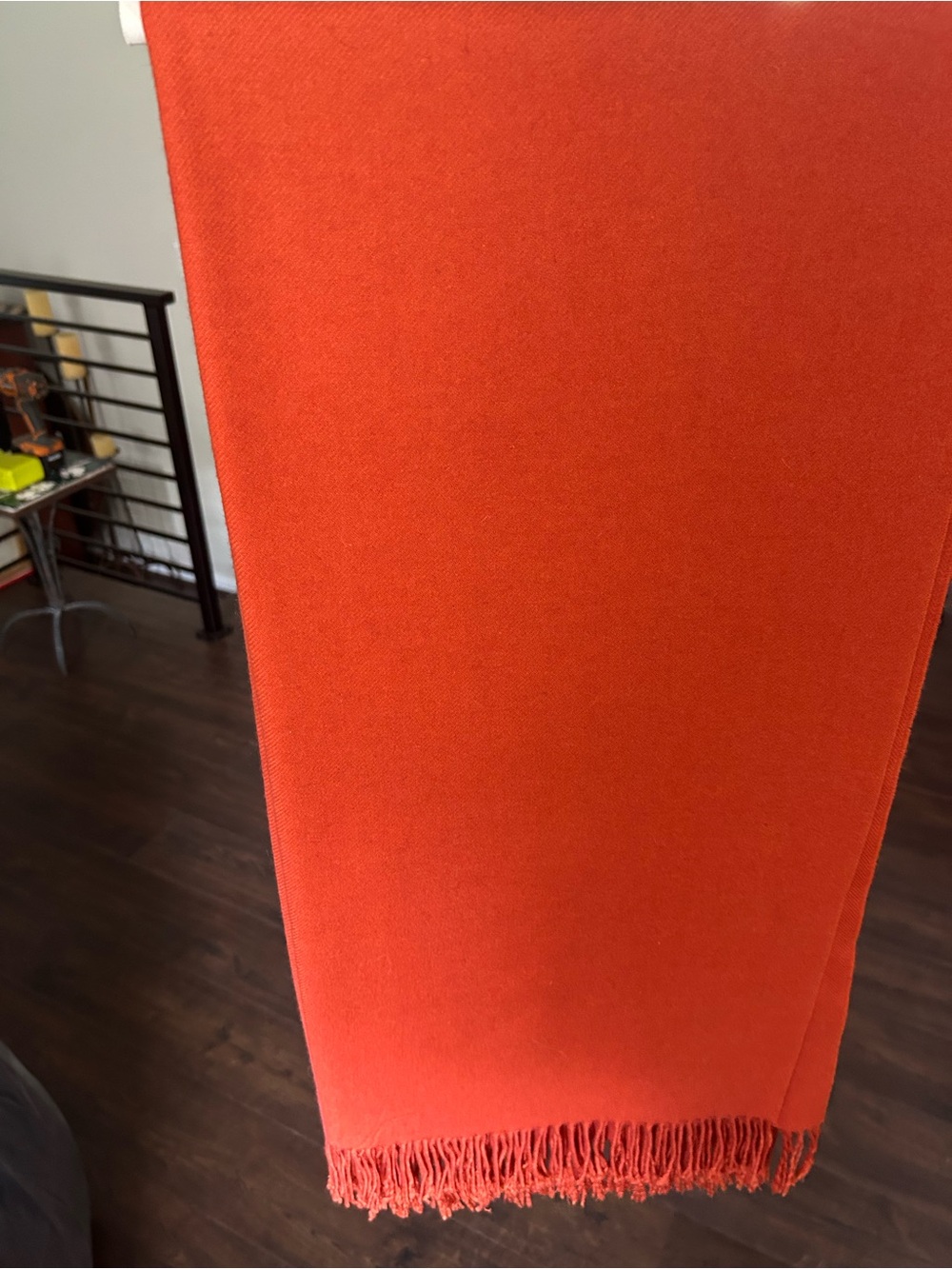Burnt Orange Fringe Throw